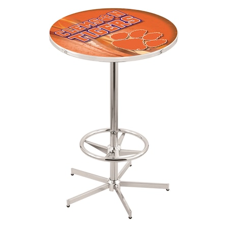 Holland Bar Stool Co 42" Chrome Clemson Pub Table, 28" dia. Top L216C4228Clmson-D2